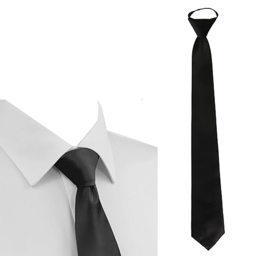 SURALIN 1PCS Herren-Krawatte, Krawatte Schwarz Vorgebunden Einfarbig, mit Reißverschluss Verstellbare Träger, Schwarze Krawatte für Hochzeit und Bräutigam SURALIN 1PCS Herren-Krawatte, Krawatte Schwarz Vorgebunden Einfarbig, mit Reißverschluss Verstellbare Träger, Schwarze Krawatte für Hochzeit und Bräutigam von SURALIN