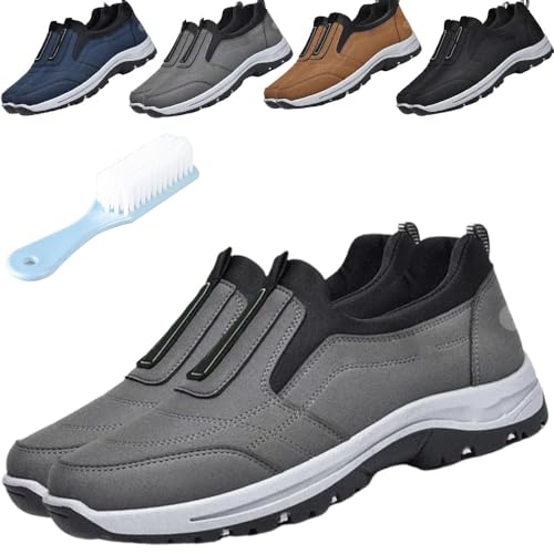 SUSUMZ Daladder Wanderschuhe, Herren-Slip-On-Schuhe, lässige, Bequeme und atmungsaktive wasserdichte Wanderschuhe, Herren-Wanderschuhe, Outdoor-Camping-Kletter-Walking-Laufschuhe (Grau,39) von SUSUMZ