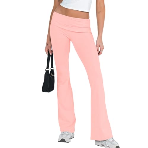 SVALIY Damen-Leggings, Yogahose, Bootcut, Lounge, Workout-Hose, Pink, S von SVALIY