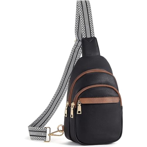 Bumbag Für Outdoor Reise Bauchtasche Damen Crossbody Bag (Schwarz) von SWZEC