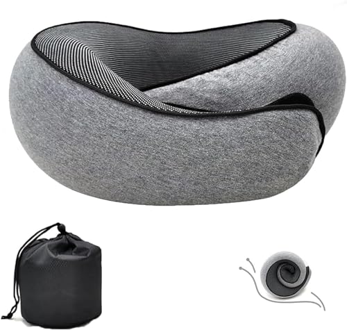 Neck Support Pillow for Travel Reisekissen für Flugzeug Flyhugz Wander Plus Memory Foam-Nackenkissen (Grau) von SWZEC