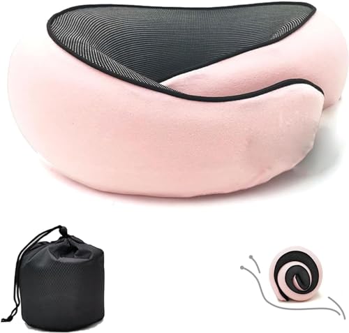 Neck Support Pillow for Travel Reisekissen für Flugzeug Flyhugz Wander Plus Memory Foam-Nackenkissen (Pink) von SWZEC