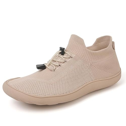 SWZEC Naturcontact (BRANDNEU) BareFlex Kontakt 2.0™ Socken-Barfußschuhe,Unisex Walkingschuhe Weit Füße Minimalistische Sneaker (Beige,45) von SWZEC