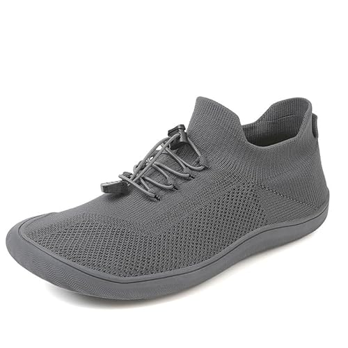 SWZEC Naturcontact (BRANDNEU) BareFlex Kontakt 2.0™ Socken-Barfußschuhe,Unisex Walkingschuhe Weit Füße Minimalistische Sneaker (Grau,40) von SWZEC