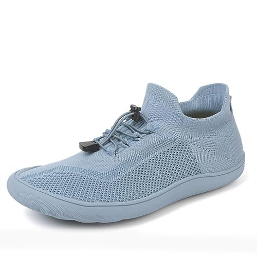 SWZEC Naturcontact (BRANDNEU) BareFlex Kontakt 2.0™ Socken-Barfußschuhe,Unisex Walkingschuhe Weit Füße Minimalistische Sneaker (Hellblau,37) von SWZEC