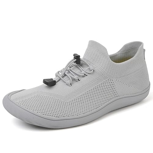 SWZEC Naturcontact (BRANDNEU) BareFlex Kontakt 2.0™ Socken-Barfußschuhe,Unisex Walkingschuhe Weit Füße Minimalistische Sneaker (Hellgrau,38) von SWZEC