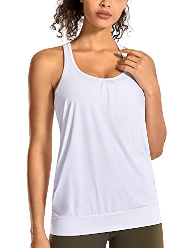 SYROKAN Damen Sport T-Shirt Tank Top - Ringerrücken Gym Elastische Fitness Weiss 44 von SYROKAN