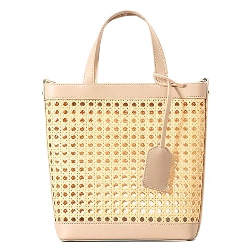 SYT-MD Mesh-Strandtasche, Umhängetasche, gewebte Eimer-Geldbörse, ausgehöhlte Stroh-Strandtasche, Sommer-Schultertaschen for Frauen(Khaki) von SYT-MD