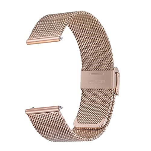 Uhrenarmband Schnellverschluss 20 mm Gold Uhrenarmband Herren Edelstahlband 22 mm Mesh wasserdichtes Armband Uhrenzubehör (Color : Rose, Size : 22mm) von SYT-MD