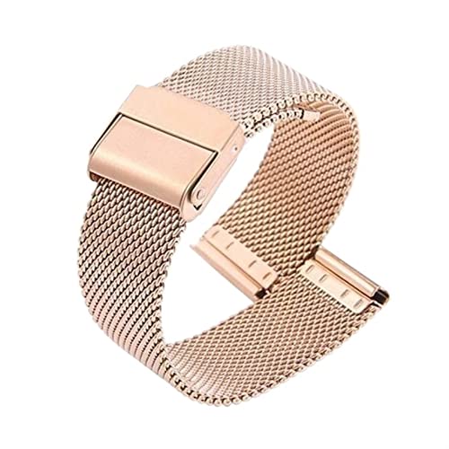 Uhrenarmband Universalband Uhrenarmband Damen Herren Armband Edelstahl gewebtes Mesh Ersatz Metall Zubehör 16-24mm (Color : Rose gold, Size : 16mm) von SYT-MD