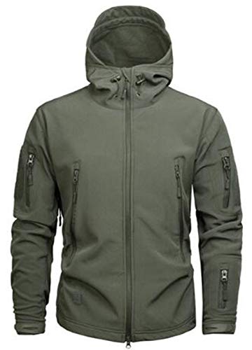 Taktische Militärjacke, warm, Fleece, lange Ärmel, mit Kapuze, Camouflage, wasserdicht, für Camping, Jagd, Angeln, Outdoor, Jacke mit Kapuze Gr. XL, Armeegrün Taktische Militärjacke, warm, Fleece, lange Ärmel, mit Kapuze, Camouflage, wasserdicht, für Camping, Jagd, Angeln, Outdoor, Jacke mit Kapuze Gr. XL, Armeegrün von SZAWSL