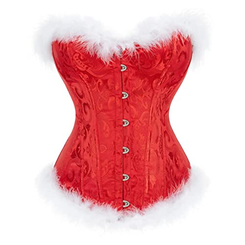 SZIVYSHI Weihnachts Korsett Dessous Top - Weihnachts Outfits Corset für Frauen - Rot Corsage - Größe XL von SZIVYSHI