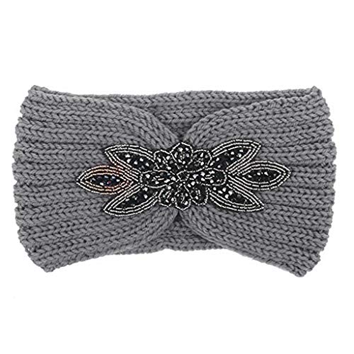 Gestricktes Haarband für Damen, Blume für Perlen, Ohrenwärmer, breit für H-Perlen zur Schmuckherstellung für Kinder von Saddgo