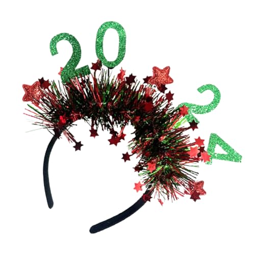 Saddgo 2024 Silvester Party Stirnband für Erwachsene Kinder Glitzer Stern Hairhoop Weihnachten Party Neujahr Festival Dekoration Neujahr Stirnband Leichtes Stirnband von Saddgo