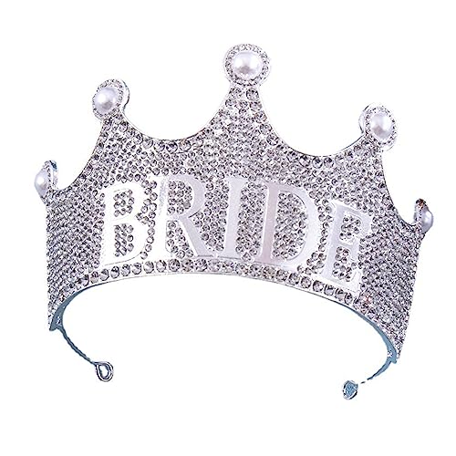 Saddgo Elegante Legierung Krone Kopfbedeckung Strass Tiaras mit Imitation Perlen Dekor Trend Haar Ornament für Hochzeiten und Partys von Saddgo