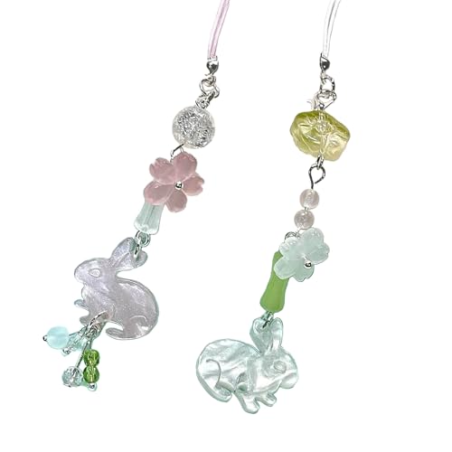 Saddgo Niedlicher Anime-Perlen-Handyband, Schlüsselband, Schlüsselanhänger, Dekoration, aufmerksames Geschenk für Mädchen und Paare von Saddgo
