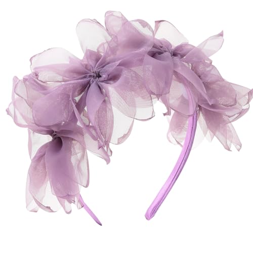 Schönes Tüll-Stirnband mit großer Blume für Party-Dekorationen für Musikfestivals, Foto-Requisiten für Mädchen, Fotografie, Mädchen, Tüll-Haarband von Saddgo