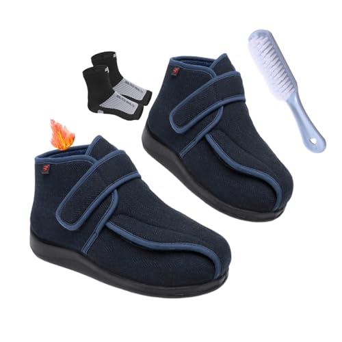 Damen Diabetikerschuhe Extra Weit, Damen Winter-Thermo-Schuhe Für Dicker Und Breiter Werdender Diabetiker, Verstellbar, Bequeme Haus-Innenaußenschuhe, Für Diabetische Fasziitis Bei ( Color : Blue , Si von SadiTy