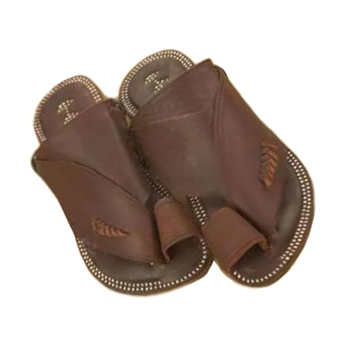 Herren Sommer Freizeit Bunion Corrector Sommer Strand Schuhe Hausschuhe, Bequeme, Modische, rutschfeste Big-Toe-Fußkorrektur-Sandalen, Zur Schmerzlinderung Bei Hallux-Valgus-Bunion (Color : Dark brow von SadiTy