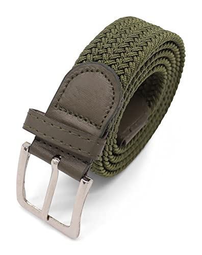 Komfortabel Elastische Geflochtener Stretch Gürtel - Stretchbelt - Stoffgürtel - Gürtel Flecht - Damen und Herren (95 B.W. = Gesamtlänge 110 Cm., Grün) von Safekeepers