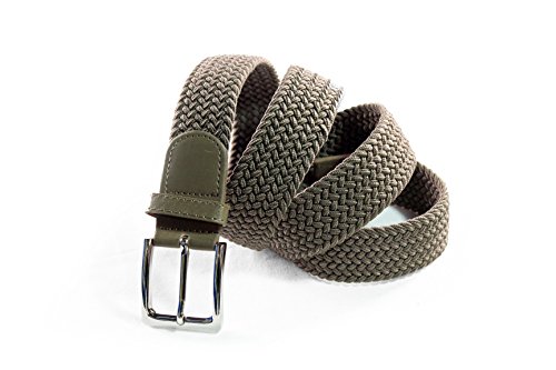 Komfortabel Elastische Geflochtener Stretch Gürtel - Stretchbelt - Stoffgürtel - Gürtel Flecht - Damen und Herren (100 B.W. = Gesamtlänge 115 cm., Taupe) von Safekeepers