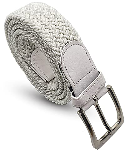 Komfortabel Elastische Geflochtener Stretch Gürtel - Stretchbelt - Stoffgürtel - Gürtel Flecht - Damen und Herren (100 B.W. = Gesamtlänge 115 Cm., Weiß) von Safekeepers