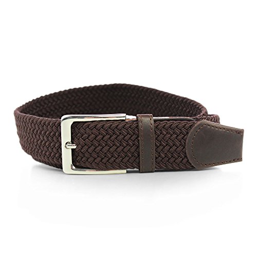 Komfortabel Elastische Geflochtener Stretch Gürtel - Stretchbelt - Stoffgürtel - Gürtel Flecht - Damen und Herren (90 B.W. = Gesamtlänge 105 Cm., Braun) von Safekeepers