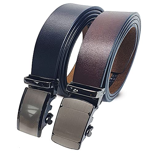 Safekeepers Automatik gürtel herren 2er Pack, Buckly Belt, Ledergürtel für Herren Kleidung,Größe Angepasst von Safekeepers