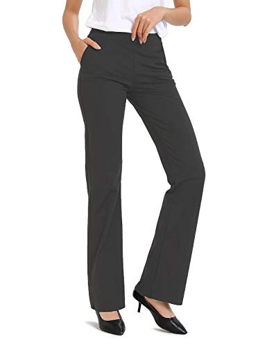 SAFORT Business Stretch Bootcut Yoga Hose für Damen Tall/Lang mit 71cm/76cm/81cm/86cm Schrittlänge, 2 Taschen - Grau - L von SAFORT