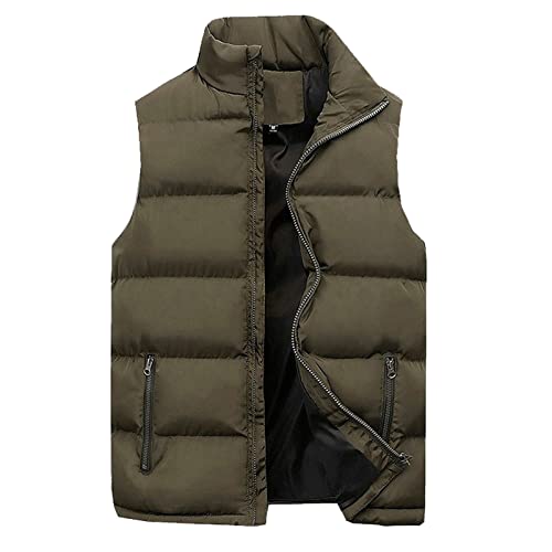 Steppweste mit Stehkragen, Winter Wärme Dicke Herren Weste mit Reißverschluss, Premium Wasserabweisend Ärmellose Outdoorjacke von Saingace