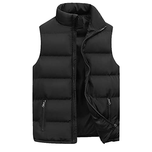 Steppweste mit Stehkragen, Winter Wärme Dicke Herren Weste mit Reißverschluss, Premium Wasserabweisend Ärmellose Outdoorjacke von Saingace