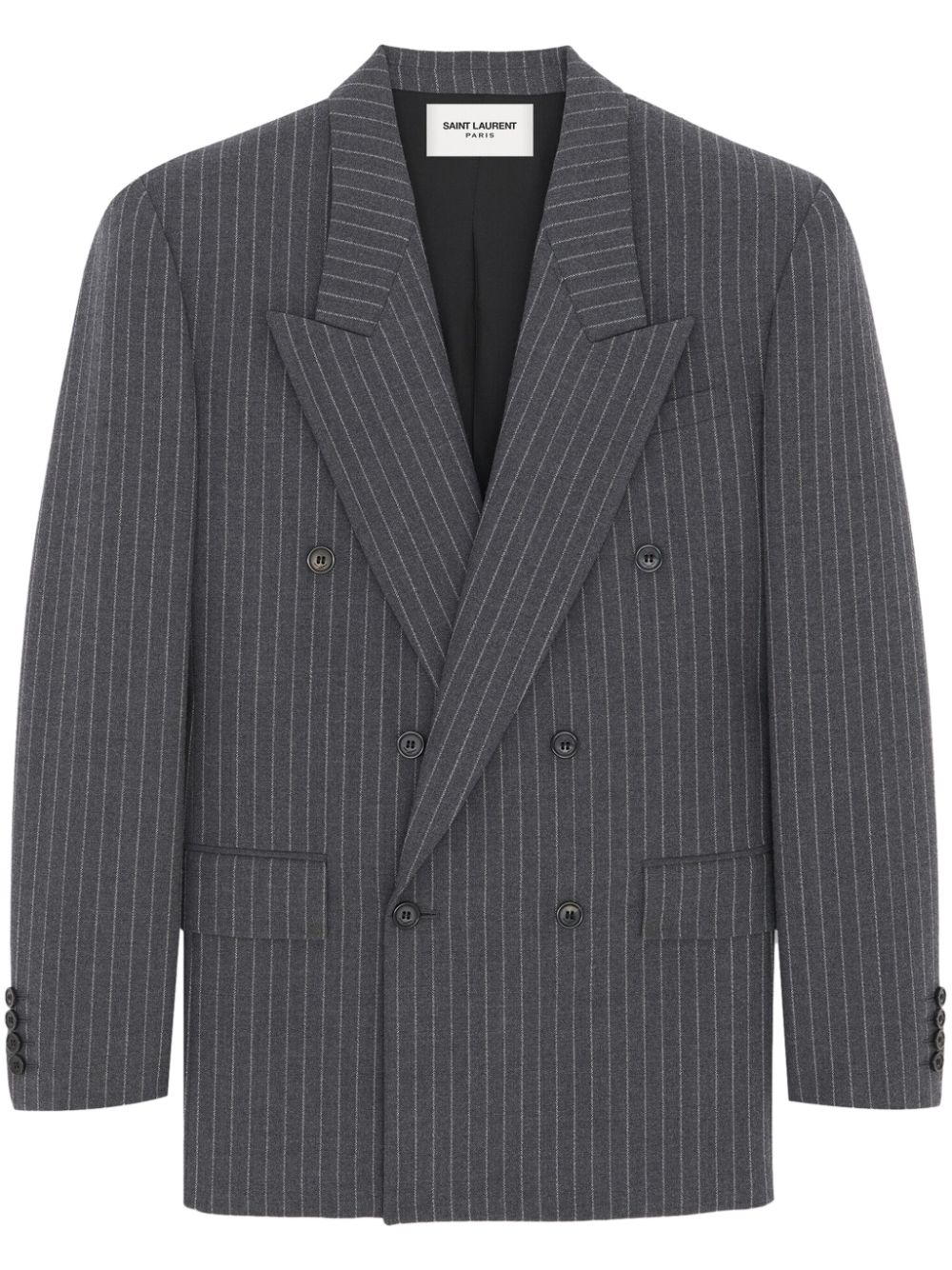 Saint Laurent Doppelreihiger Nadelstreifenblazer - Grau von Saint Laurent