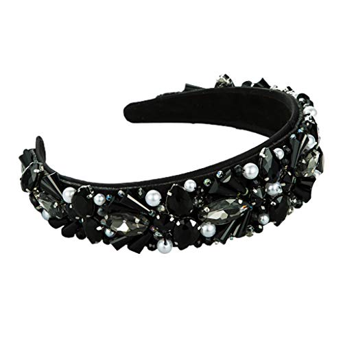 Barockes Retro-Stirnband für Damen, luxuriös, bunt, geometrischer Kristall, Schmuck, Haarreif, Imitation, Abschlussball, Party, Bandana, Stirnband zum Waschen des Gesichts, Tiere von Saiyana