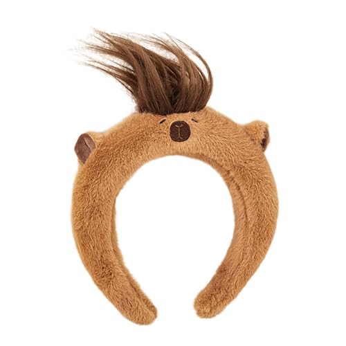 Capybara-Stirnband für Erwachsene, Teenager, Cartoon, Plüsch, Haarreifen, Make-up, Fotografieren, Weihnachten, Party, Kopfbedeckung, Gesichtswäsche, Stirnbänder für Frauen, Gesichtswäsche, elastisches von Saiyana