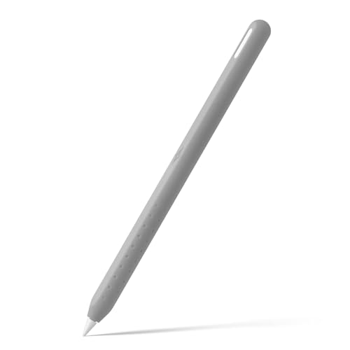 Dünne Silikonhülle für Pencil 2. Protektoren, perfekte Passform, sturzsicher und leicht, Silikon-Griffhülle für Männer und Frauen, die Bleistift verwenden, grau von Saiyana