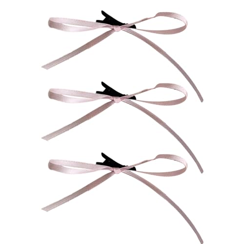 Flache Haarspangen, 3 Stück, 2000er-Jahre-Balletcore-Kopfschmuck, Bündel, Zubehör, elegante Schleife, niedlicher Kopfschmuck, Schleifenhaarklammern von Saiyana
