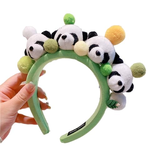 Kinder-Cartoon-Stirnband, gefüllter Panda-Haarreif, Plüsch-Kopfschmuck, Haarband, Party, Cosplay, Kostüm, Requisiten, niedliche Stirnbänder für Frauen, zum Waschen des Gesichts, schöner Panda von Saiyana