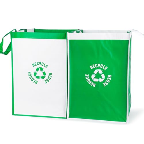 Recycling-Mülleimerbeutel, Recycling-Mülleimer, Sortierkörbe, Organizer-Körbe für Küche, Zuhause, 2 Stück, faltbare Aufbewahrung Recycling-Mülleimerbeutel, Recycling-Mülleimer, Sortierkörbe, Organizer-Körbe für Küche, Zuhause, 2 Stück, faltbare Aufbewahrung von Saiyana