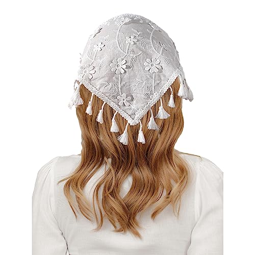 Spitzenturban mit zartem Blumenmuster, Haarschal, durchscheinendes Stirnband für Frauen, Foto-Haar-Accessoire, Spitzentuch für Frauen von Saiyana