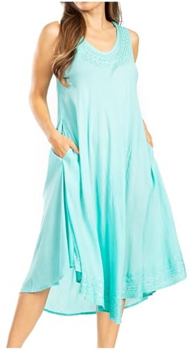 Sakkas 1051 Everyday Essentials Caftan Cover Up - Minze - eine Größe von Sakkas