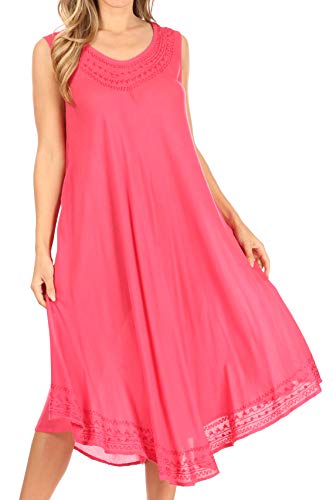 Sakkas 1051 Tägliches Essentials Kaftan Kleid/Cover Up - Coral - One Size von Sakkas