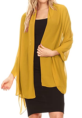 Sakkas 18225 - Jona Frauen Soft Sheer Chiffon Braut Hochzeit Abend Schal Schal Wrap Stola - Gold - 7029 Sakkas 18225 - Jona Frauen Soft Sheer Chiffon Braut Hochzeit Abend Schal Schal Wrap Stola - Gold - 7029 von Sakkas