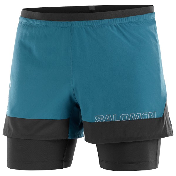 Salomon - Cross 2in1 Shorts - Laufshorts Gr L;XL;XXL oliv;schwarz;türkis von Salomon