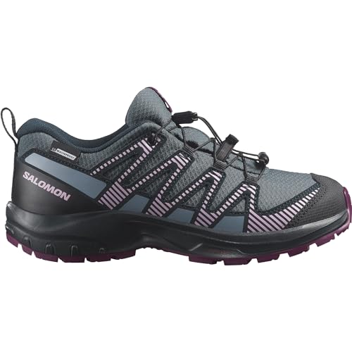 Salomon XA PRO V8 CLIMASALOMON Waterproof Hiking Shoe, Neptune. / Carbon/Plum Caspia, 32 EU von Salomon