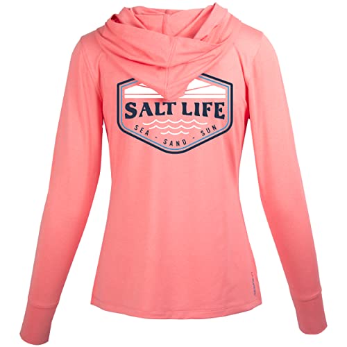 Salt Life Damen Restore Performance Hoodie Kapuzenpullover, Coral Heather, L von Salt Life