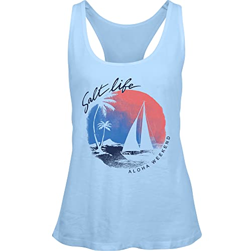 Salt Life Damen Sailboat Island Racerback Tank Tanktop, luftiges Blau, Medium von Salt Life