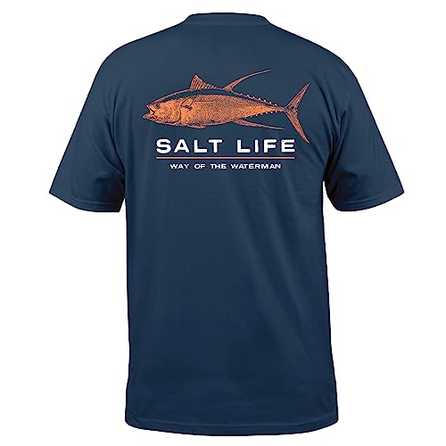 Salt Life Deep Ventures Kurzarm-T-Shirt, Washed Navy, Größe M von Salt Life