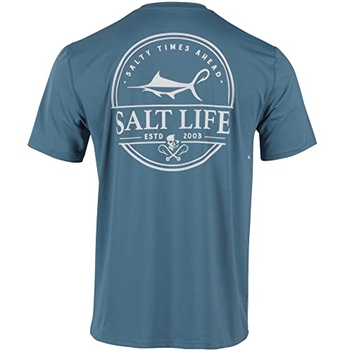 Salt Life Herren Dragnet Kurzarm-T Passform Performance Shirt, Blau (Coastal Blue), Large von Salt Life