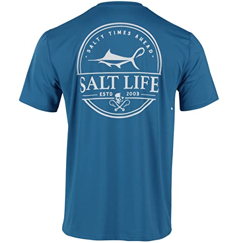 Salt Life Herren Dragnet SLX Kurzarm klassischer Passform Performance Shirt, Atlantic Blue, XX-Large von Salt Life