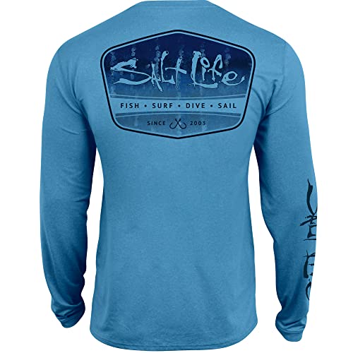 Salt Life Herren Marlin Fade T, langärmelig, Fit Performance Shirt, Malibu Blau, Small von Salt Life